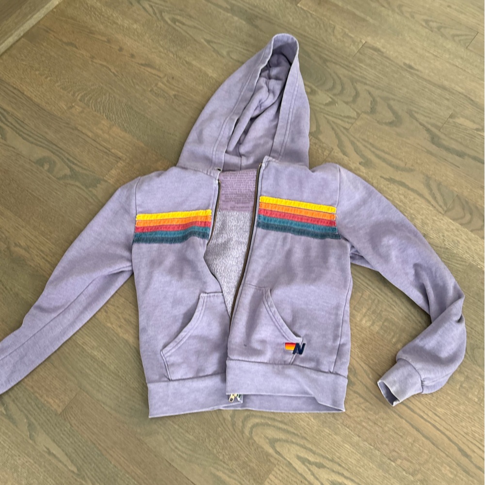 Adult XS Aviator Nation lavendar Hoodie with multi color Accents
